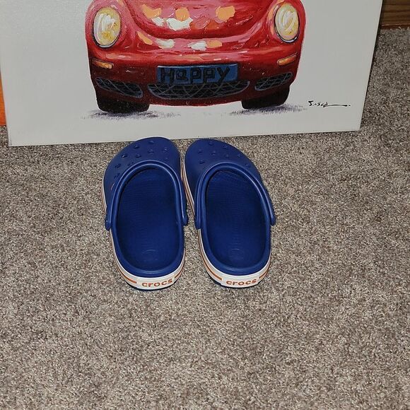 Crocs Crocband Kids Classic Clog Slip On Slides Cerulean Blue Size 2 - Picture 5 of 7